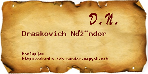 Draskovich Nándor névjegykártya