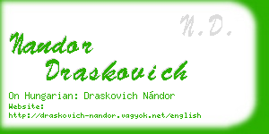 nandor draskovich business card